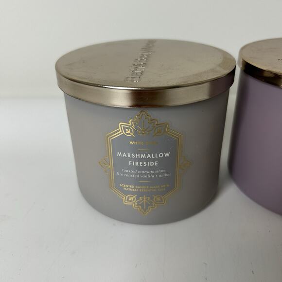 Bath & Body Works Marshmallow Fireside & Raspberry Mimosa 3-Wick Candle 14.5 Oz - Picture 2 of 6
